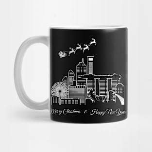 Merry Christmas Happy New Year Singapore City Mug